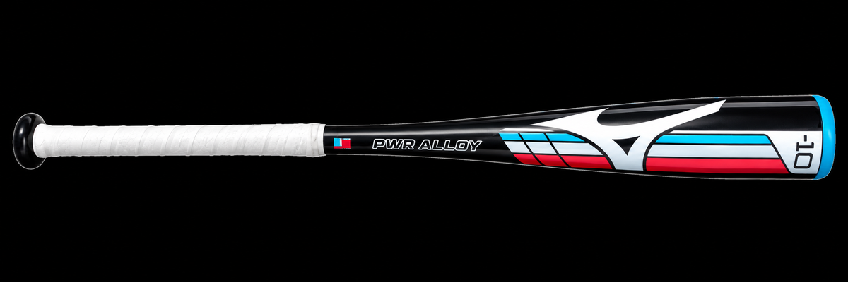 Mizuno PWR ALLOY - Big Barrel Youth USA Baseball Bat (-10), Black/Red