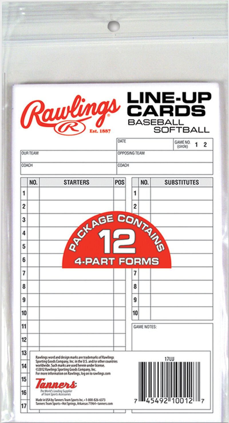 Rawlings Line Up Cards Refill (12 cards)