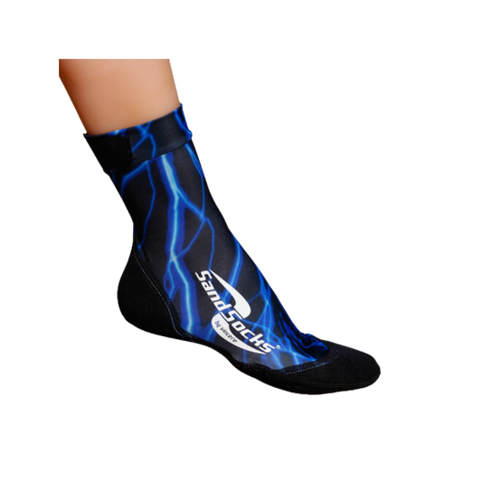 Sand Socks Blue Lightning Beach Socks XLarge (12.5-14)
