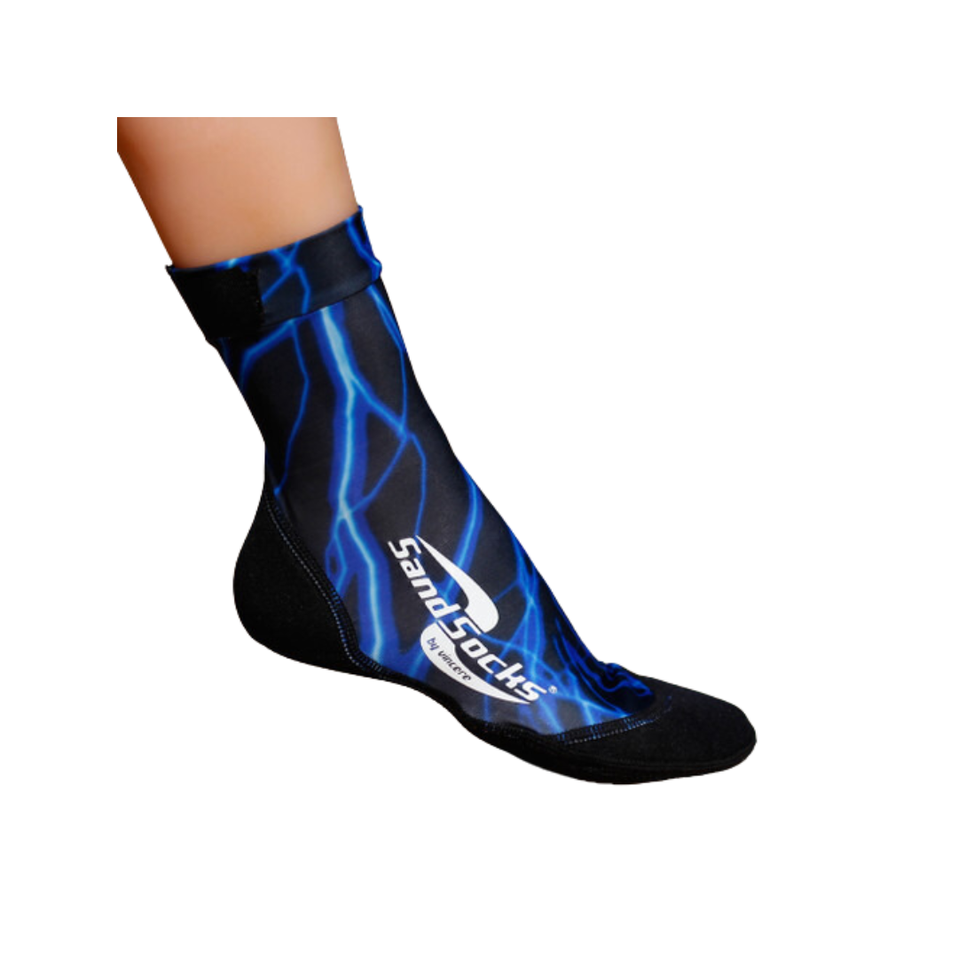 Sand Socks Blue Lightning Beach Socks Small (4.5-6.5)