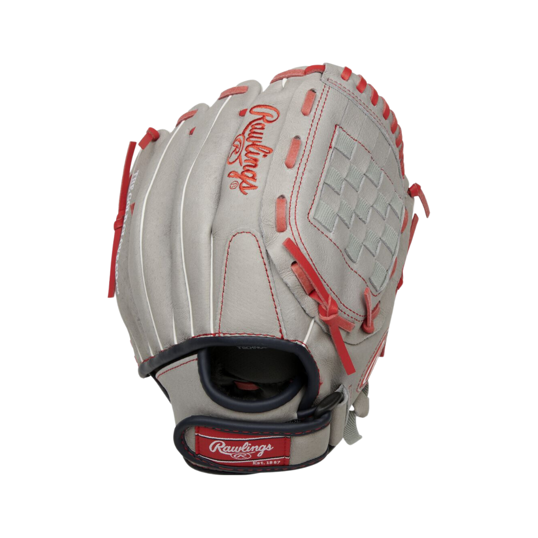 Rawlings Sure Catch Mike Trout Glove Left Hand Thrower (Grey/Red) 11"