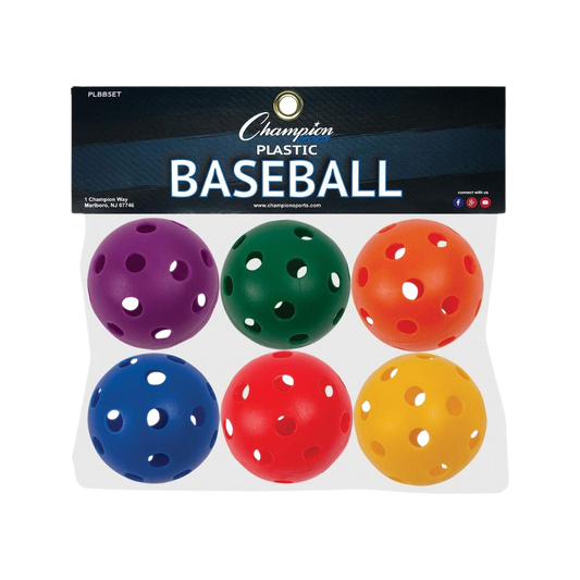 Champion Sports Colored Plastic Baseballs 6 pk