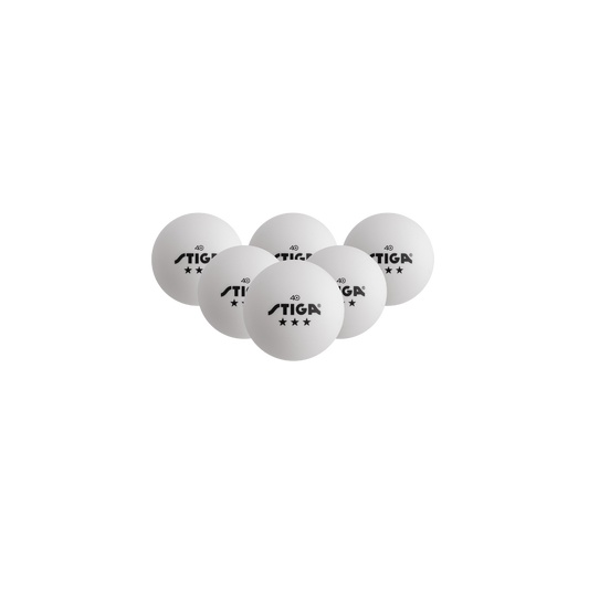 Stiga 3 Star Table Tennis 40mm 6 pk