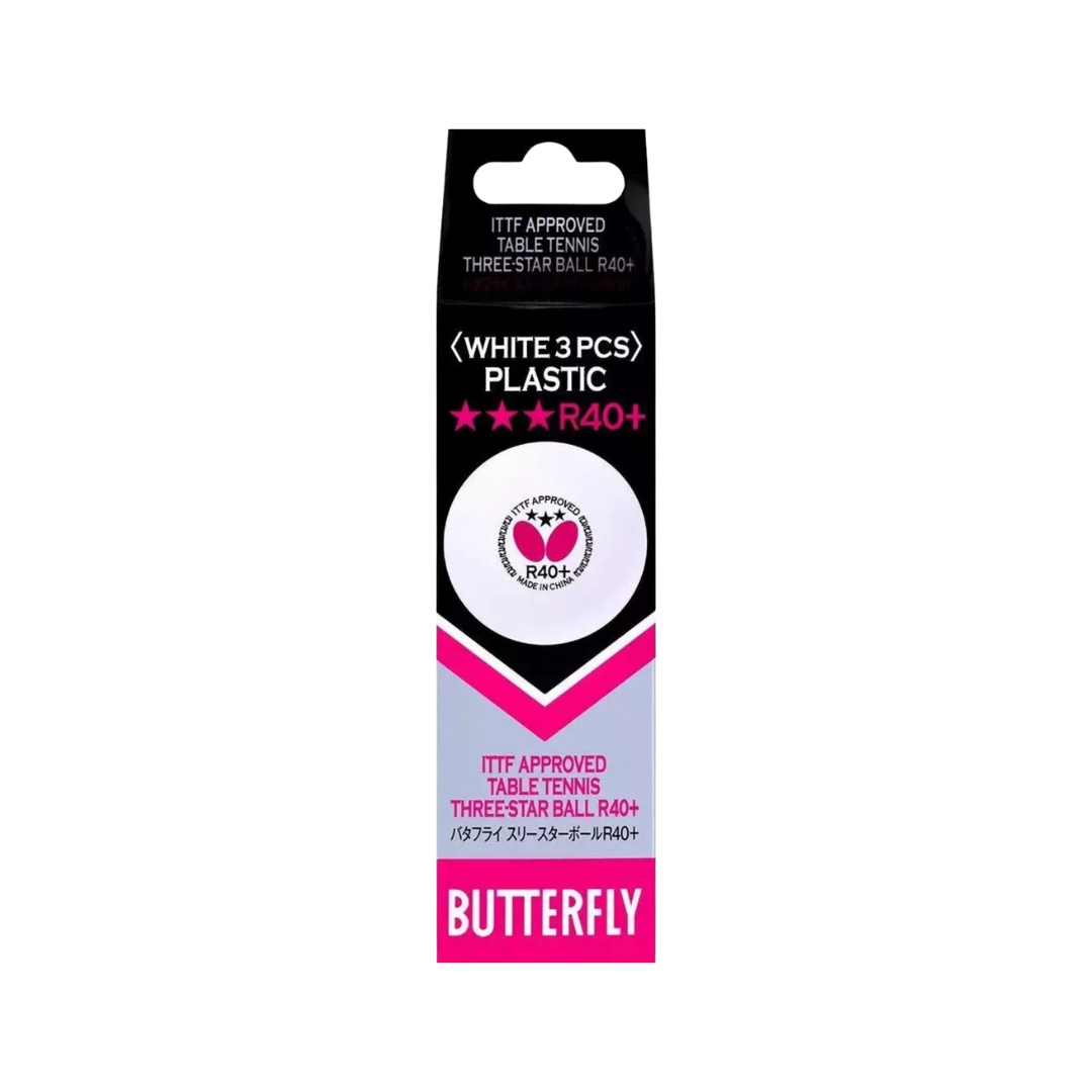 Butterfly 3 Star R40+ T.T. Ball 3 Pk
