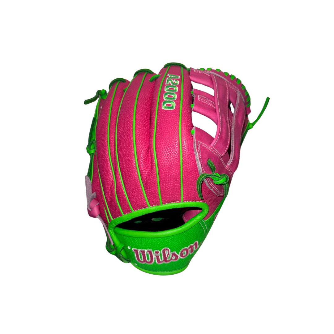 Wilson A2000 Jose Ramirez GM Infield Glove 12" 2026 (Pink/Green)
