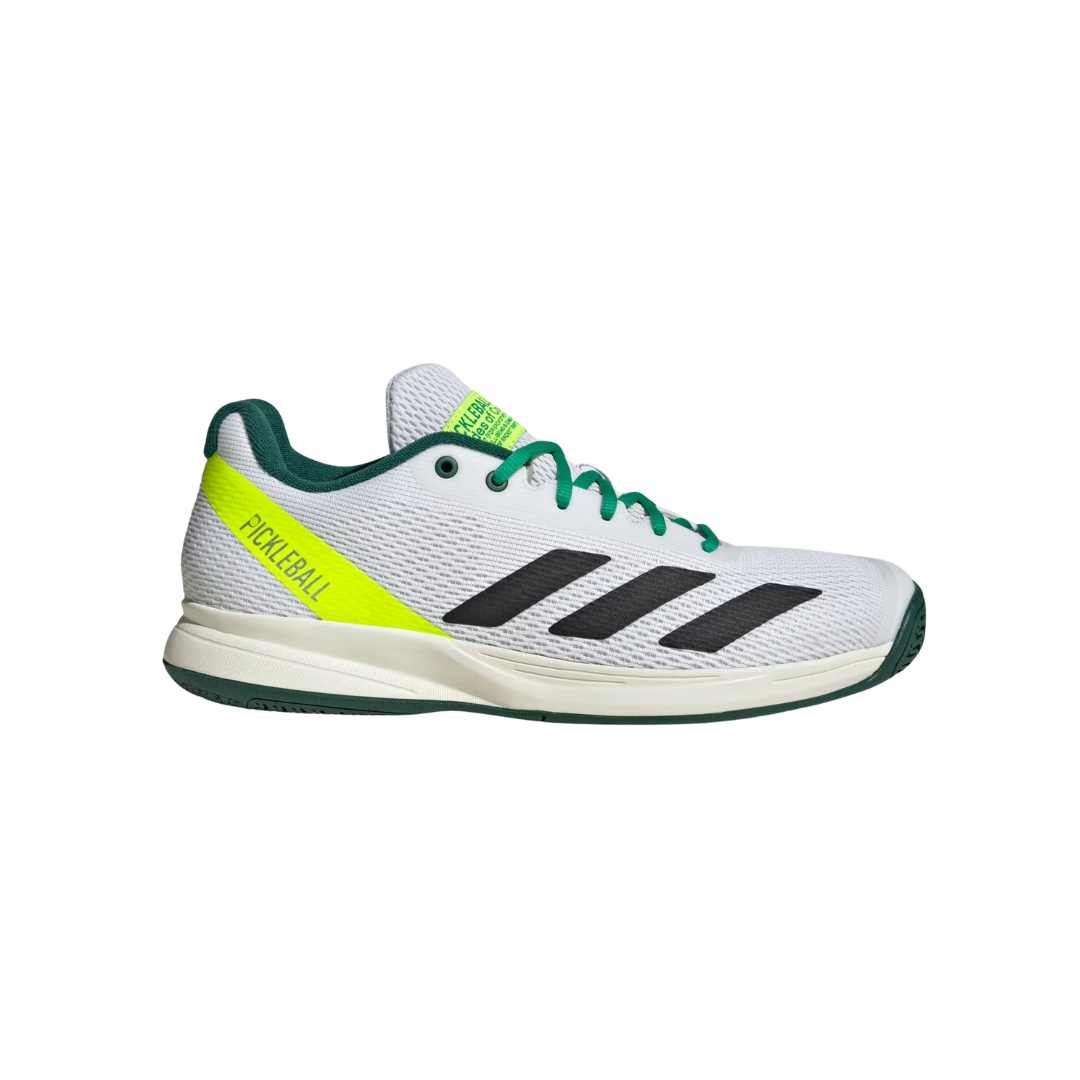 Adidas Pickleball Men Shoes (White/Black/Green)