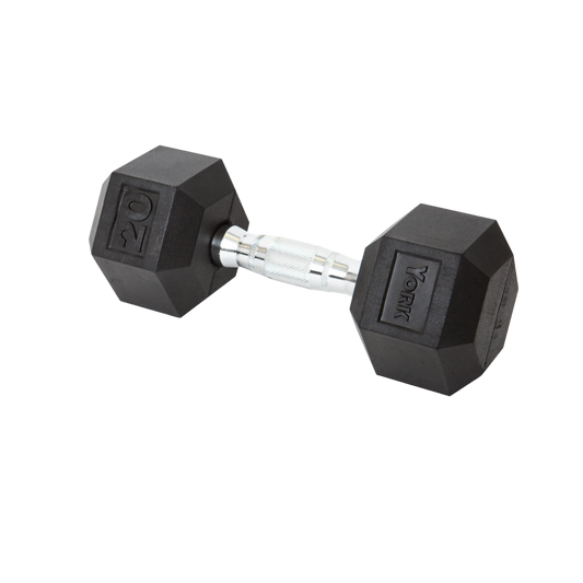 York Barbell Hex Rubber Dumbbell 20 lb