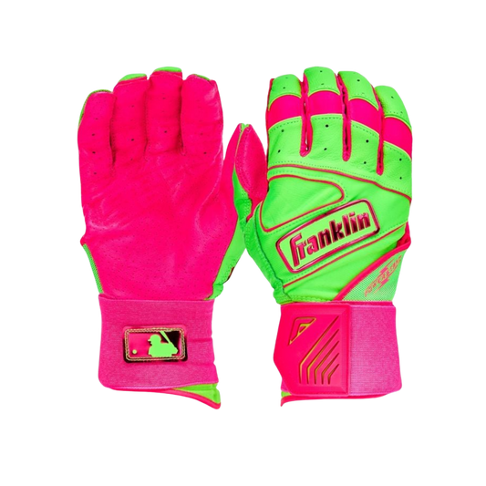 Franklin Sports Powerstrap Infinite Batting Gloves (Green/Pink)