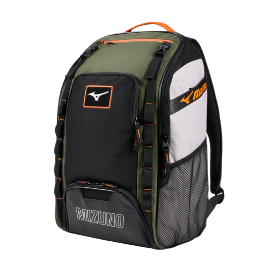Mizuno Organizer 26 Backpack (Olive Green/Orange)