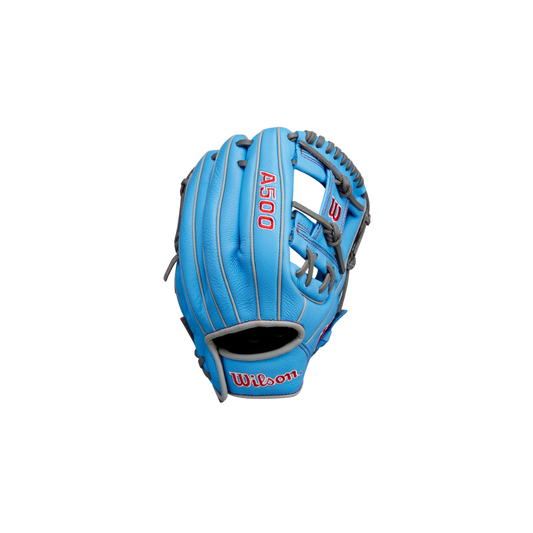 Wilson A500 Youth Utility Glove Left Hand Thrower (Columbia Blue/Grey) 11"