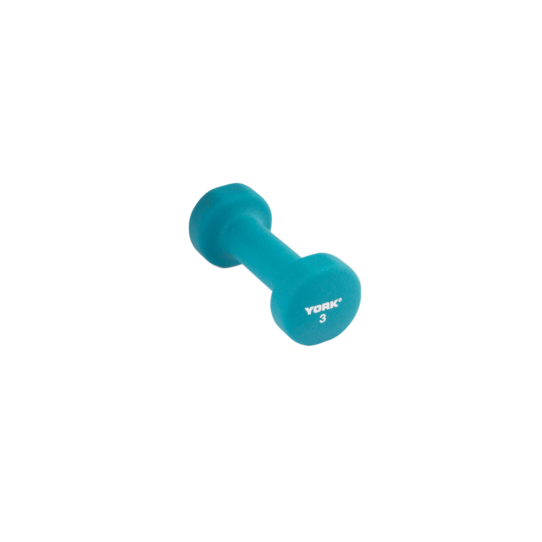 York Barbell Neoprene Dumbbell Teal 3 lb